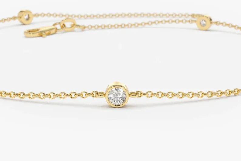 0.20CTW Moissanite Solitaire Bracelet