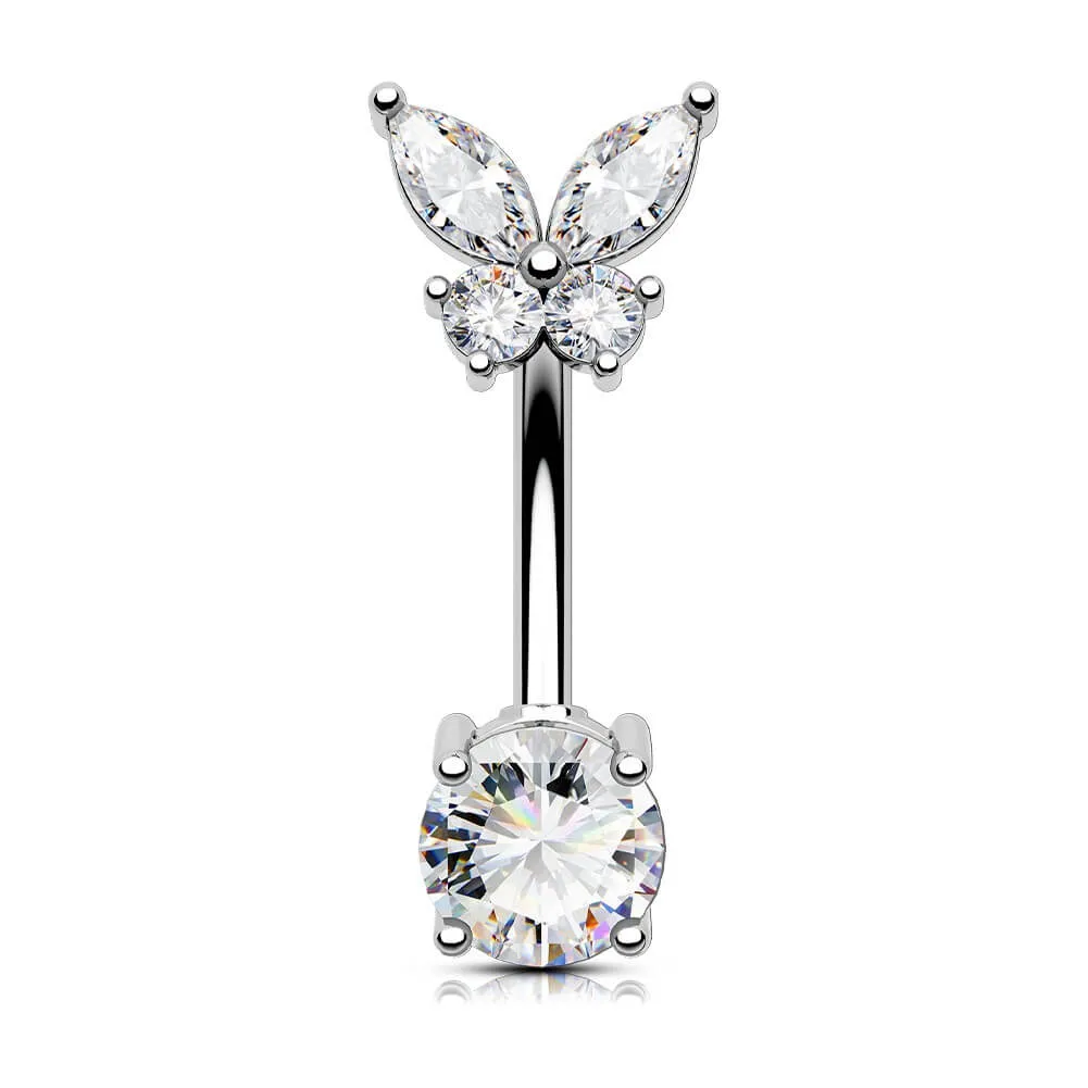 14G Delicate Butterfly Top Belly Button Ring