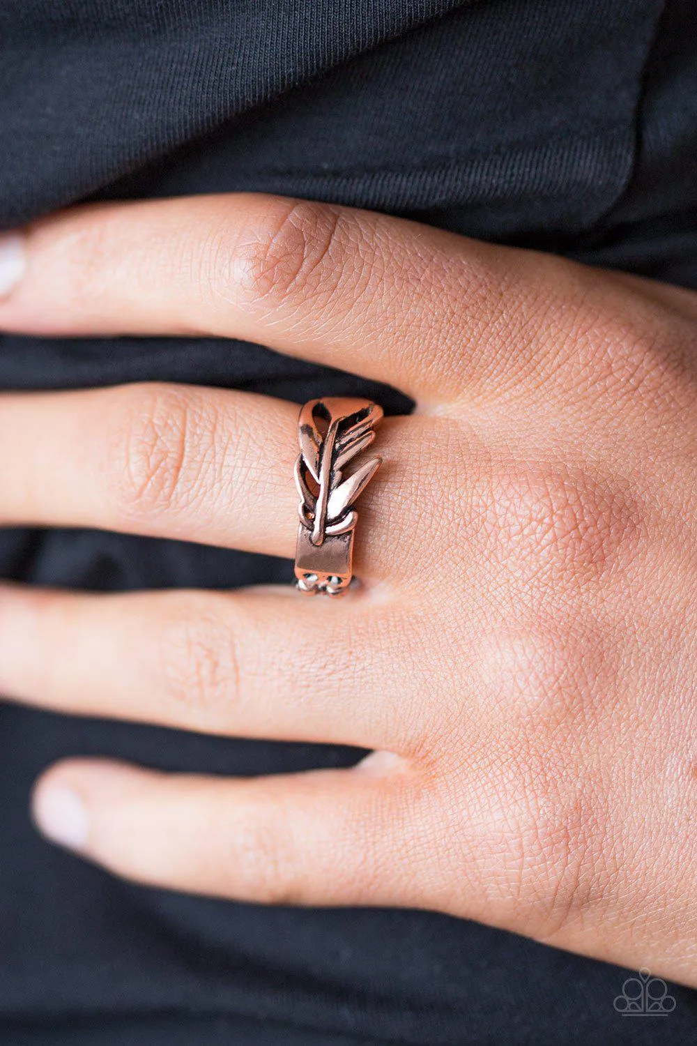 Bright As A Feather Copper Ring - Paparazzi Accessories
