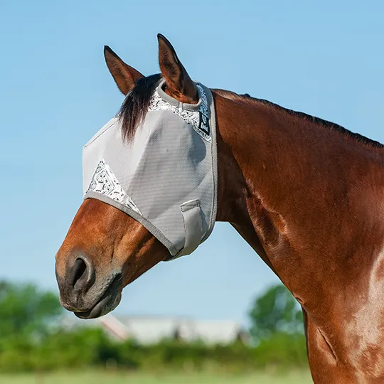 Cashel Pattered Crusader Average Horse Sized Standard Fly Mask- Tundra