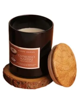 Happy Homes Esperesso Martini Scented Soy Wax Candle, Aroma of Freshly Brewed Coffee with a hint of Indulgent Sweetness, 200 GMS eco-Friendly Burn